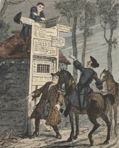 杰克谢泼德逃离囚犯凯奇，杰克谢泼德的插图：威廉哈里森安斯沃思的浪漫，1839年出版（手工蚀刻） 作者 乔治·克鲁克申克