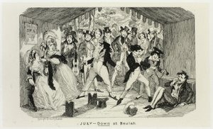 七月--乔治-克鲁克申克为《漫画年鉴》绘制的钢版画中的 "贝拉山下"：1835-1853 作者 乔治·克鲁克申克