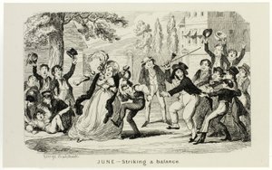 六月 - 从乔治-克鲁克申克（George Cruikshank）的钢铁蚀刻版画到《漫画年鉴》，实现平衡：1835-1853 作者 乔治·克鲁克申克