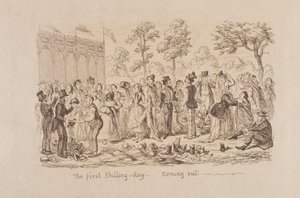 Mayhews 1851年的伟大展览：第一个先令日 - 即将出现，1851年 作者 乔治·克鲁克申克