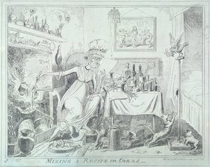 混合鸡肉的配方》，1835年。   作者 乔治·克鲁克申克