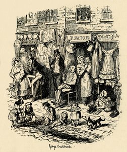 Soho的Monmouth街，G。Cruikshank的插图，Boz的狄更斯素描。 ，1938年 作者 乔治·克鲁克申克