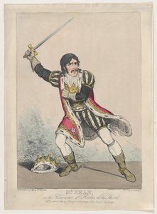 基恩先生在理查德三世的角色中，大约在1814年。 作者 乔治·克鲁克申克