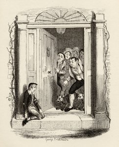 Oliver Twist在Maylie夫人的门口，来自查尔斯狄更斯（1812-70）1838年的“奥利弗·特威斯特历险记”，由Chapman und Hall出版，1901年