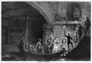 珍妮女王和吉尔福德·杜德利勋爵（Lord Guilford Dudley）带回到塔楼，1553年-1840年 作者 乔治·克鲁克申克