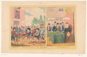 关于英国国内政治的漫画，1820 年
迫害圣徒 作者 乔治·克鲁克申克