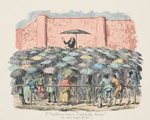 St Swithuns教堂冷浴场，酒吧。 1833年（手工彩色雕刻） 作者 乔治·克鲁克申克