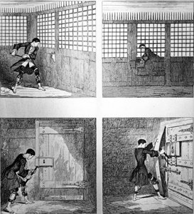 逃离2号，来自WH Ainsworth的&39;Jack Sheppard&39;，1839年出版 作者 乔治·克鲁克申克