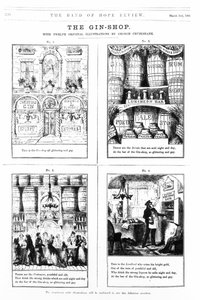 杜松子酒商店，1868年3月2日的“希望乐队评论”的插图 作者 乔治·克鲁克申克