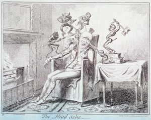 头痛》，1835年 作者 乔治·克鲁克申克