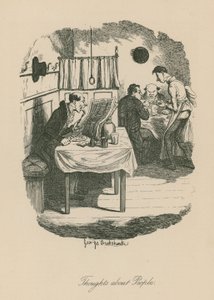 关于人的想法，可能基于Boz的草图（Charles Dickens）的场景 作者 乔治·克鲁克申克