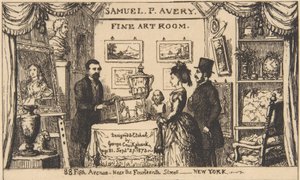 Samuel P. Avery的贸易卡--美术室，1873年。 作者 乔治·克鲁克申克