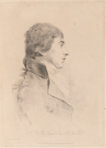 J.M.W. Turner 的肖像，R.A.，约 1800 年（蚀刻版画） 作者 乔治舞蹈