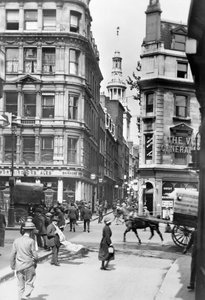 加农街和圣玛丽教堂，伦敦，约1920年代。