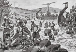 腓尼基人在塞浦路斯的殖民地（石版画）