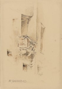 在圣雷莫，1878年1月3日（铅笔和纸上的wc）