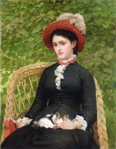 露西，查尔斯-安德鲁的女儿（布面油画） 作者 乔治·邓洛普·莱斯利
