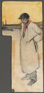 书籍插图的设计，站立的男性形象，1901年后。 作者 乔治·杜普伊斯