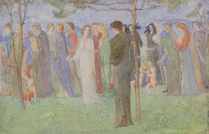 游行，约 1898 年（水彩画）