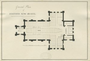 Stafford - Ground plan of Christ Church: pen and ink drawing, nd [c 1838] (drawing) 作者 乔治·汉密尔顿