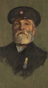 J. Lasbury, R.M.L.I.的肖像，约1920年（油画板）。 作者 乔治·埃德蒙·巴特勒