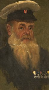J. Wilson 肖像，R.M.A.，约 1920 年（面板上的油彩） 作者 乔治·埃德蒙·巴特勒