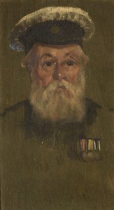 W.H. McKegg, R.N.的肖像，约1920年（油画板）。 作者 乔治·埃德蒙·巴特勒