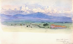 从Via Tuscolana看阿尔班山，罗马，1900年。