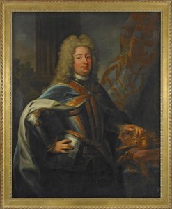 弗雷德里克一世（1676-1751 年）绥德国王和芬兰王子肖像 - Georg Engelhard Schroeder（1684-1750 年）的画作，纸面水彩（143x114.5 厘米