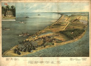马里兰州 Point Lookout，哈蒙德将军 (Hammond Genl) 景观 医院和美国将军。 战俘仓库 作者 乔治·埃弗里特