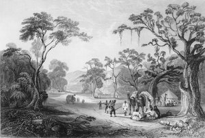 凯里山口的入口"，1838年。
