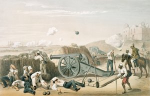 1781c8.Pl.15 炮台上的沉重一天，选自 "印度战役