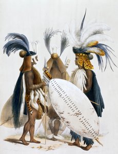 熊猫国王军队的祖鲁士兵》，1849年 作者 乔治·法国·安加斯
