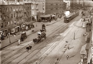 第十一大道和纽约中央铁路，作者：乔治·格兰瑟姆·贝恩（1865-1944 年）。 白蛋白照片，c。 1911. 私人收藏