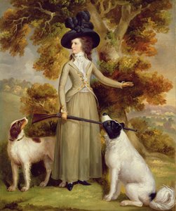 1787年埃芬汉伯爵夫人与枪和射击犬