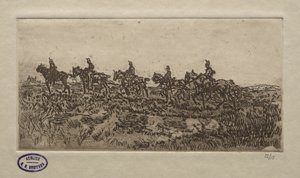 骑兵场面。 作者 乔治·亨德里克·布雷特纳