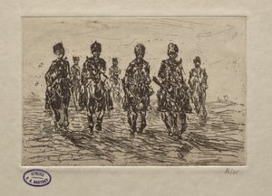 骑兵场面。 作者 乔治·亨德里克·布雷特纳