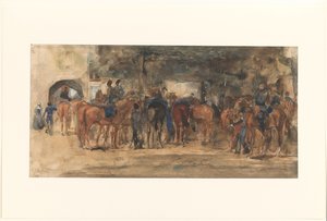 方阵中休息的骑兵 作者 George Hendrik Breitner