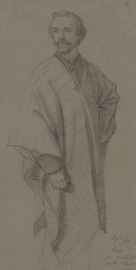 自画像，1870年（棕色编织纸上的石墨）