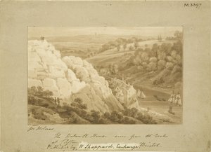 克利夫顿岩石的 Hotwell House，约 1815 年（纸上铅笔和水彩） 作者 乔治·福尔摩斯