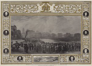 女王陛下于1855年5月21日在骑兵卫队游行中向克里米亚的英雄分发奖章 作者 乔治·侯斯曼·托马斯