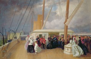 维多利亚女王于1867年7月17日，1867年在皇家游艇上投资苏丹与吊袜带勋章