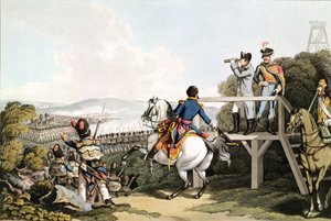 波拿巴（1769-1821）就在他的飞行之前，观看他的帝国卫队的袭击，滑铁卢，1815年6月18日，由马修杜布尔（18,120）镌刻 作者 乔治·洪