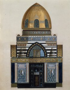 1880年在伦敦Leighton House的阿拉伯音乐厅设计（wc，水粉画） 作者 乔治二世
