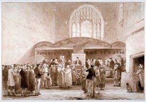 伦敦市市政厅礼拜堂的内景，1817年 作者 乔治·琼斯