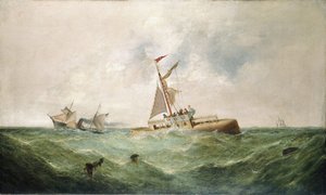 1877 年将埃及艳后之针（法老图特摩西斯三世（第十八王朝）时期的埃及方尖碑的昵称）运往英国 作者 乔治·奈特