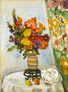 Flowers in a Chinese vase (oil on canvas) 作者 乔治·莱斯利·亨特