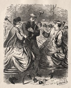 我们的槌球派对，1864年。 作者 乔治·路易斯·帕尔梅拉·布森·布莫里耶