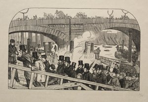 伦敦桥-桥下的生活流，1863年。 作者 乔治·路易斯·帕尔梅拉·布森·布莫里耶
