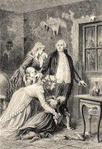 1793 年 1 月国王向家人告别（雕刻）